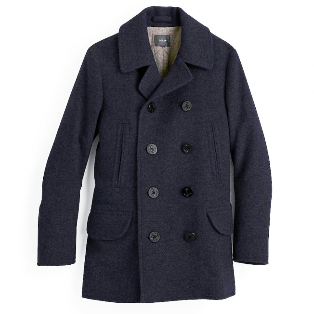 J. Crew Men's Navy Dock Wool Peacoat, size L - NWT